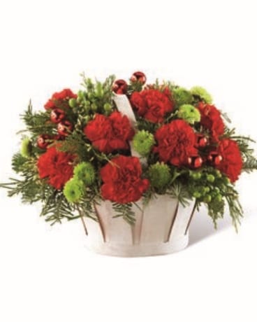 Winter Wishes Basket Flower Arrangement