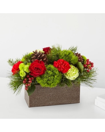 Christmas Cabin Flower Arrangement