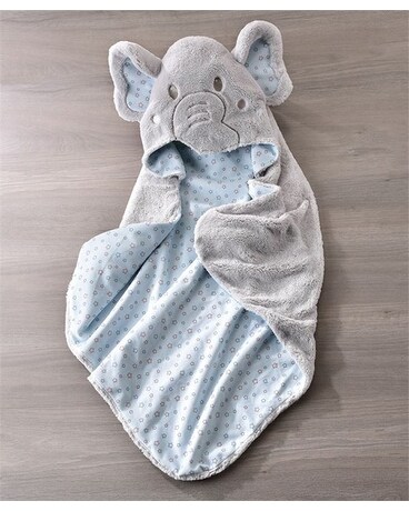 Li'l Elephant Character Design Hooded Bath Towel Flower Arrangement