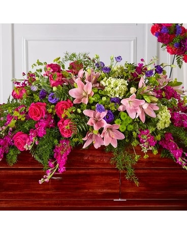 Radiant Tribute Casket Spray Flower Arrangement