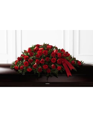 Dearly Departed Casket Spray Flower Arrangement