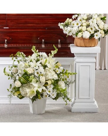 Thoughts of Tranquility Floor Basket Flower Arrangement