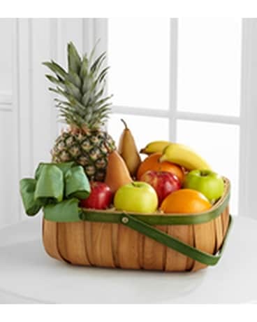The FTD® Thoughtful Gesture™ Fruit Basket Flower Arrangement