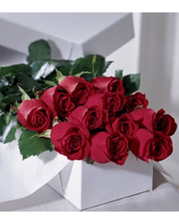 The FTD® One Dozen Boxed Roses Flower Arrangement