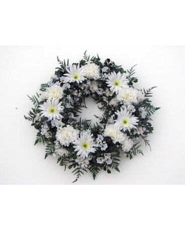 Artificial White Daisy Wreath Flower Arrangement