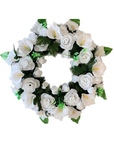 Artificial White Wreath Flower Arrangement