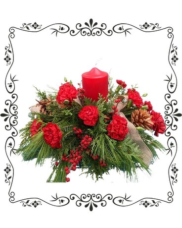 Rustic Holiday Glow Flower Arrangement