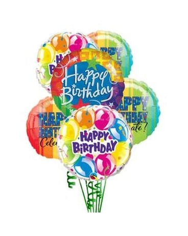 Birthday Balloon Bouquet- Deluxe Flower Arrangement