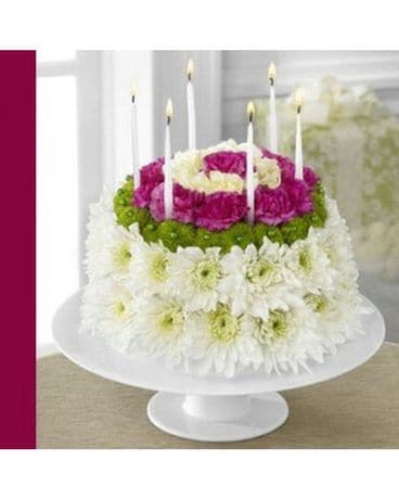 Floral Birthday Cake Flower Arrangement