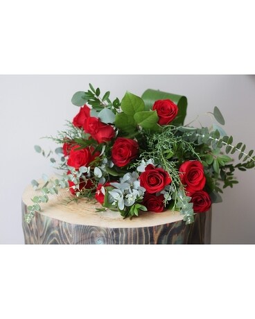 Hand-tied bouquet of Red Roses Flower Arrangement