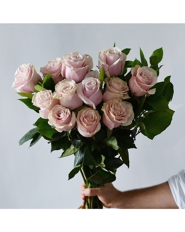 Hand-tied Bouquet of Soft Pink Roses Bouquet