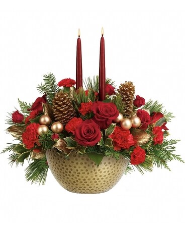 Vintage Gold Centerpiece Flower Arrangement