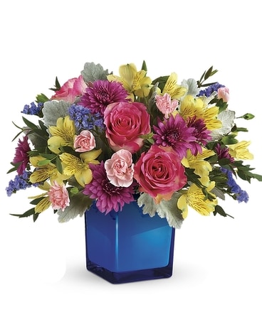 Burst of Blue Flower Arrangement