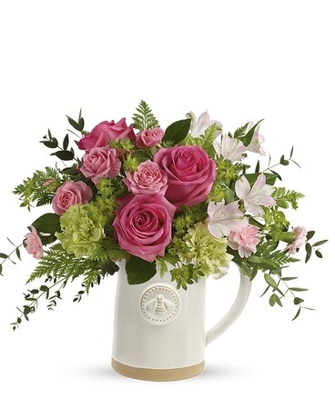 Artisanal Pitcher Flower Arrangement