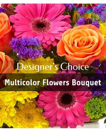 Bouquet of loose cut Flowers bright and cheerful Flowers