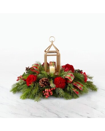 The FTD I’ll Be Home for Christmas Centerpiece Flower Arrangement