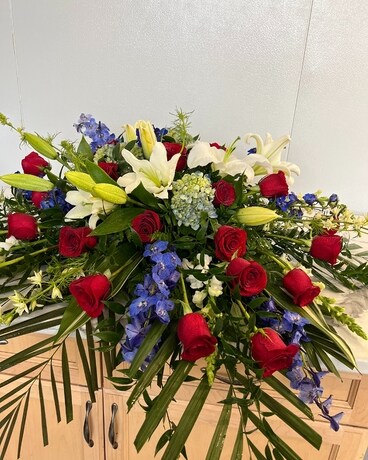 Custom Casket Spray Flower Arrangement