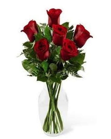 Six Roses (RED) Flower Arrangement