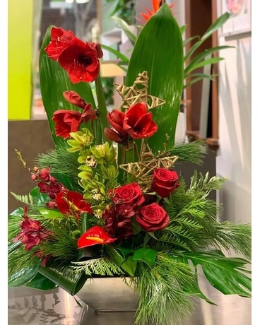 Christmas Velvet Flower Arrangement