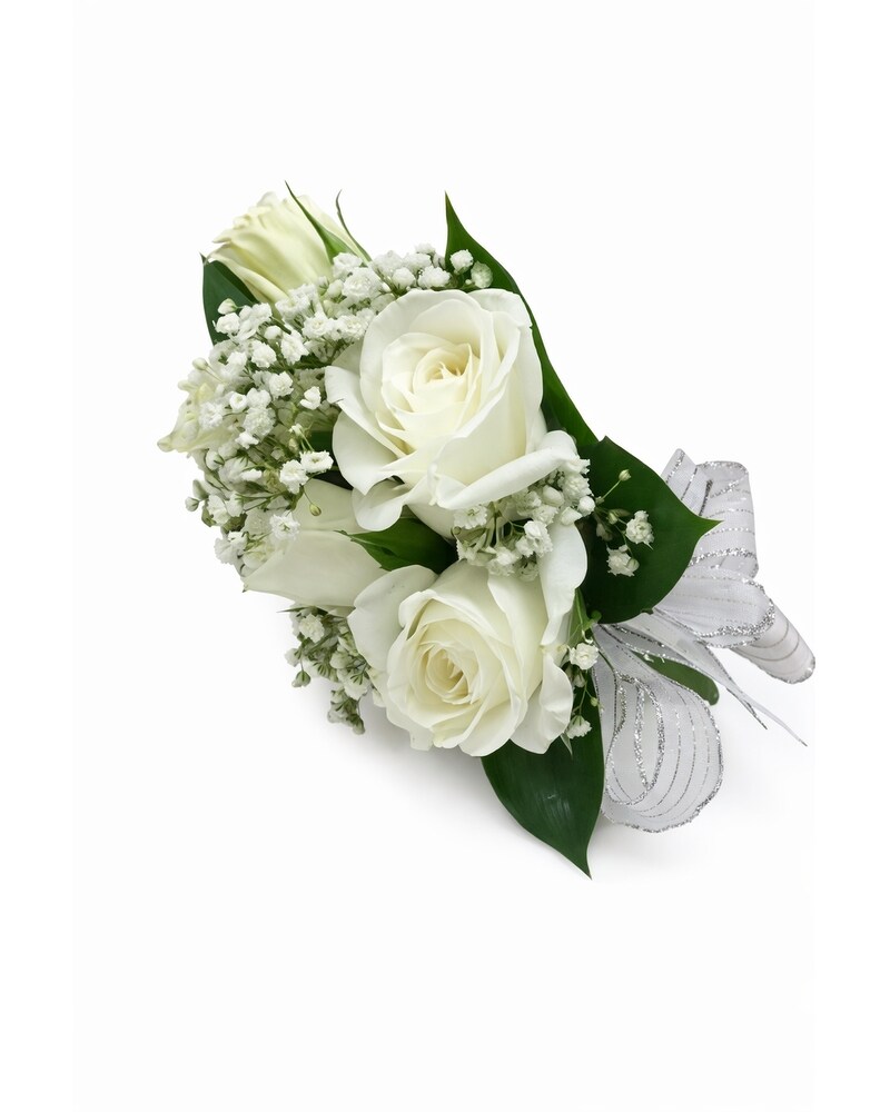White Rose Corsage in Milton ON - Karen's Flower Shop