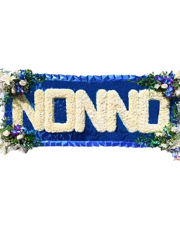 Blue Nonno Floral Sign Funeral Arrangement