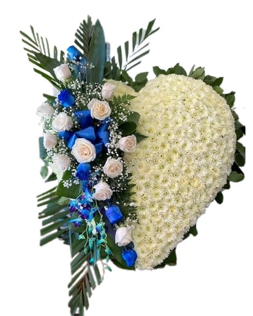 Blue Heart Funeral Arrangement