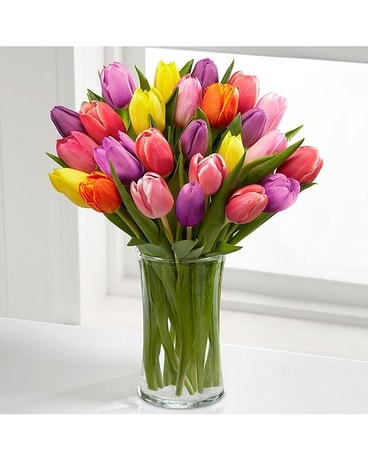 Tulips with Vase (20) Flower Arrangement