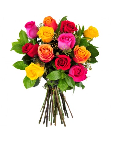 12 Mixed Roses ( No Vase) Flower Arrangement