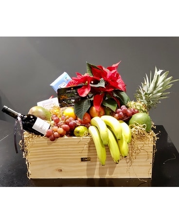 Poinsettia Gourmet Basket Arrangement
