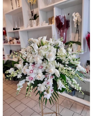 Serene Funeral Casket Spray Flowers