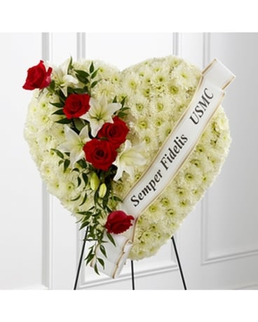 The FTD® Heartfelt Hero™ Standing Heart Wreath