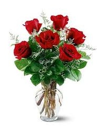 Six red roses Flower Arrangement