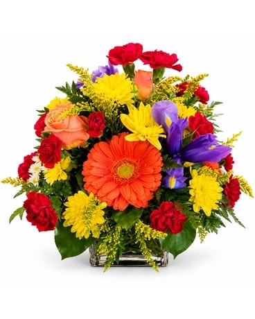 Sunny Day Cube Flower Arrangement