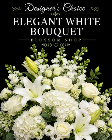 Designer's Choice Elegant White Flower Arrangement
