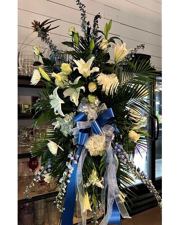Snow in Spring Sympathy Arrangement