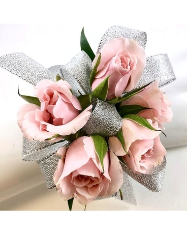 Five Pink Mini-Rose Corsage Flower Arrangement