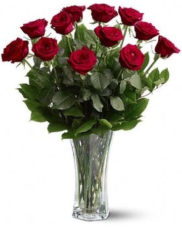 Dozen Red Roses - Out of Town Flower Arrangement