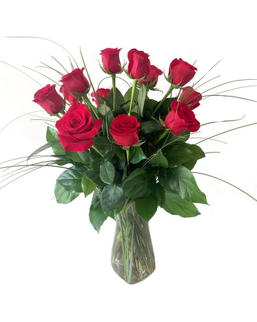 Classic Dozen Roses by Cactus Flower Flower Arrangement
