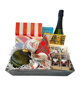 Merry Christmas Gift Basket by Cactus Flower Flower Arrangement