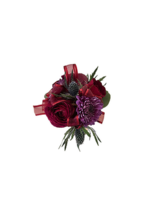 Three Burgundy Mini Rose Corsage with Accents in Scottsdale AZ