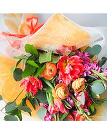 Wrapped Seasonal Flowers Flower Arrangement