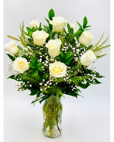 White Roses by East Arrowhead Flowers Flower Arrangement