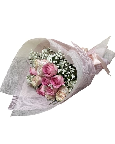 Pastel Bouquet of Roses by East Arrowhead Roses Flower Arrangement