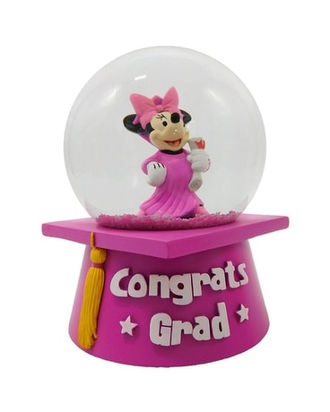 Minnie Mouse Graduation Water Globe Flower Arrangement