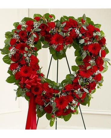 ALWAYS REMEMBER FLORAL HEART TRIBUTE Sympathy Arrangement