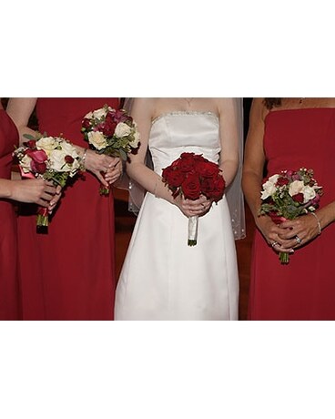 Red and White Party Flower Arrangement