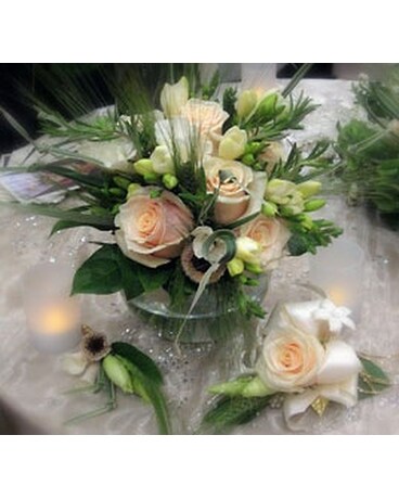 Contemporary and White Flower Arrangement