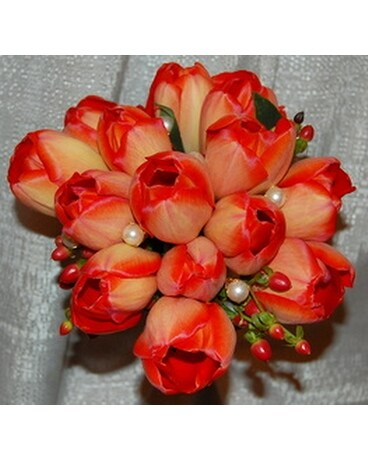 Tulips And Pearls Flower Arrangement