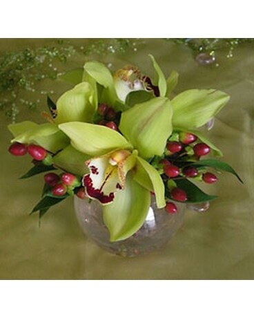 Green Orchid Centerpiece Flower Arrangement