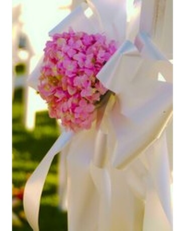 Pink Hydrangea Bow Decor Flower Arrangement